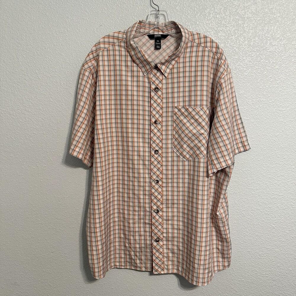 Alaskan Hardgear Shirt Mens Size 2XL Plaid Vented Short Sleeve Button Up